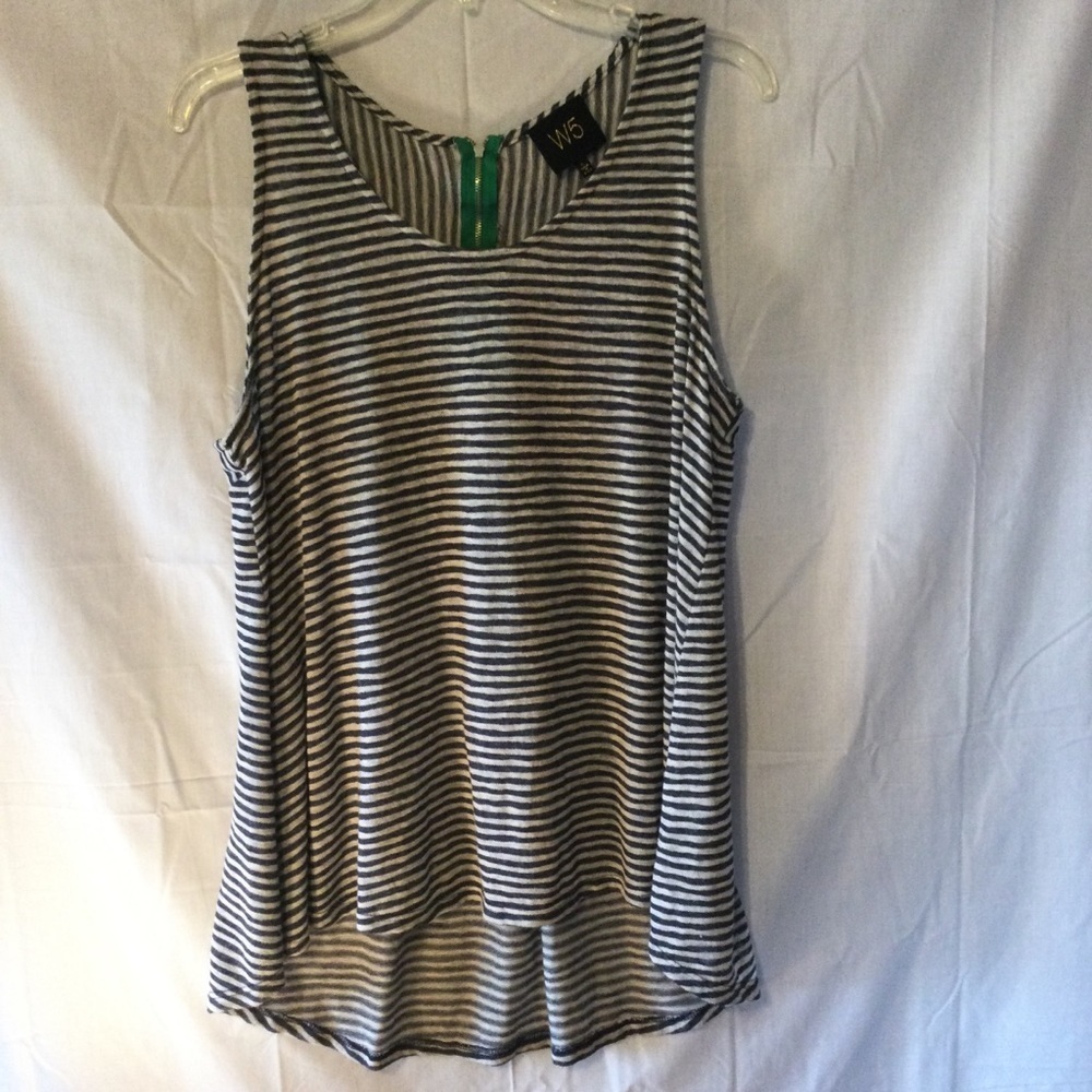 Anthropologie W5 Blue & Tan Sleeveless Tank Top L - Picture 3 of 8